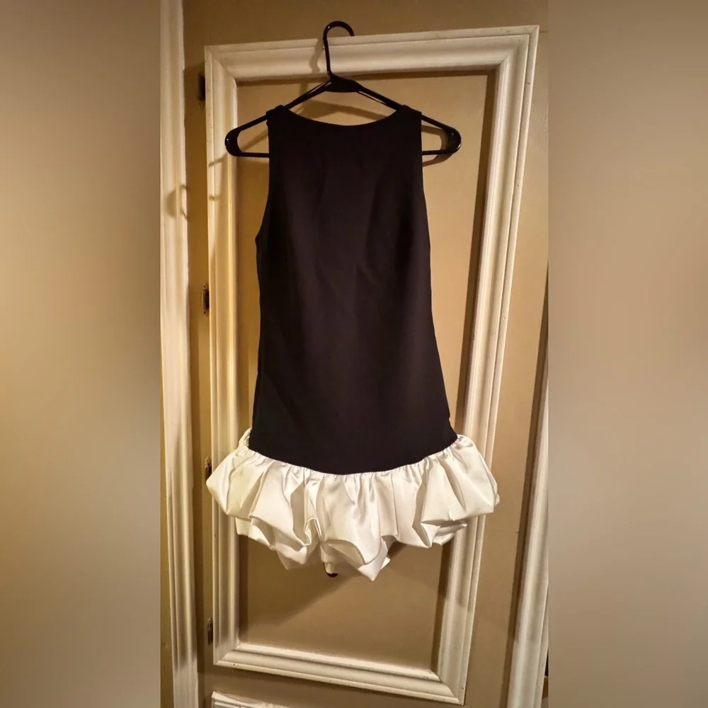 Zara Black and White contrast jumper Mini Dress size XS - Picture 4 of 6